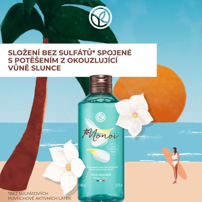 Yves Rocher Sprchový gel na tělo a vlasy Monoi de Tahiti 400 ml