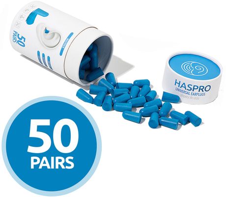Haspro Tube50 Špunty do uší, modré 100 ks