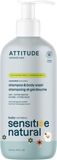 Attitude 2v1 dětské tělové mýdlo a šampon pro citlivou pokožku s ovsem, sensitive skin baby 473 ml