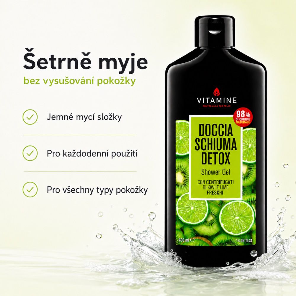 Erboristica Vitamine Detox sprchový gel kiwi a limetka 400 ml