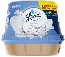 Glade Clean Linen vonný gel do koupelny 180 g