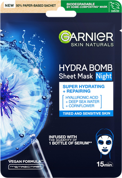 Garnier Skin Naturals noční regenerační textilní maska 28 g