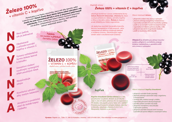 Rapeto Železo 100% + vitamín C + kopřiva 90 tablet
