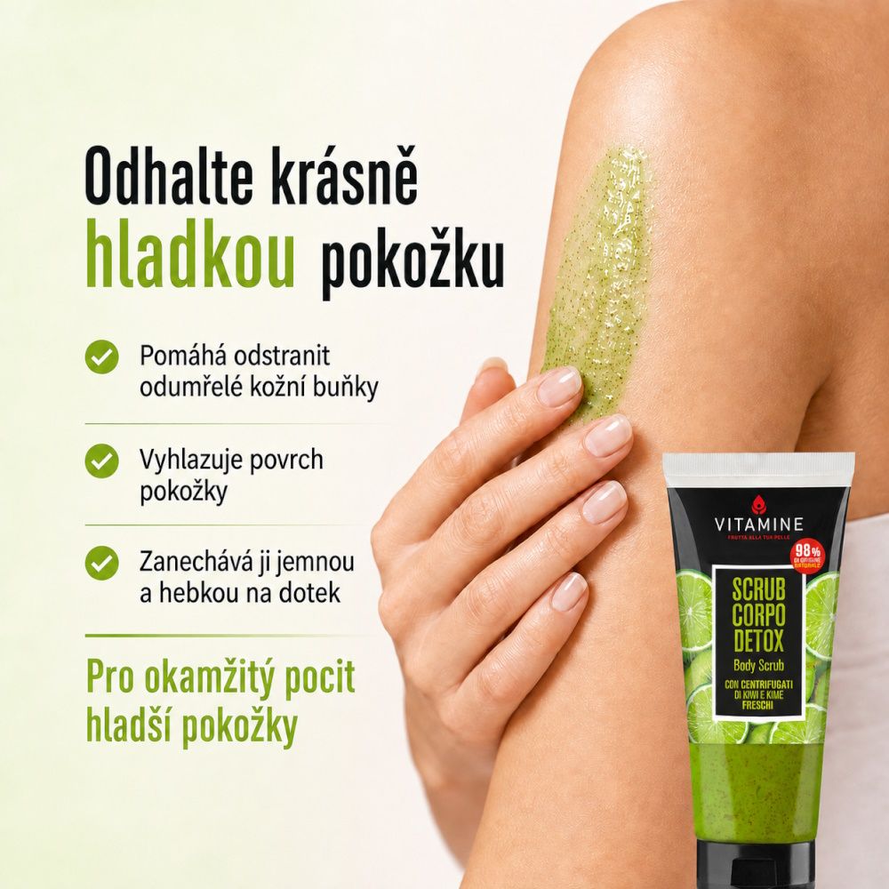 Erboristica Vitamine Detox tělový peeling kiwi a limetka 200 ml