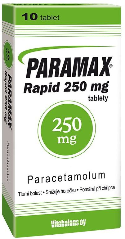 Paramax Rapid 250mg neobalená forma přípravku 10 ks