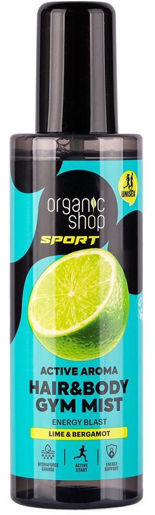 Organic Shop SPORT Osvěžující vlasová a tělová mlha Limetka a bergamot 200 ml