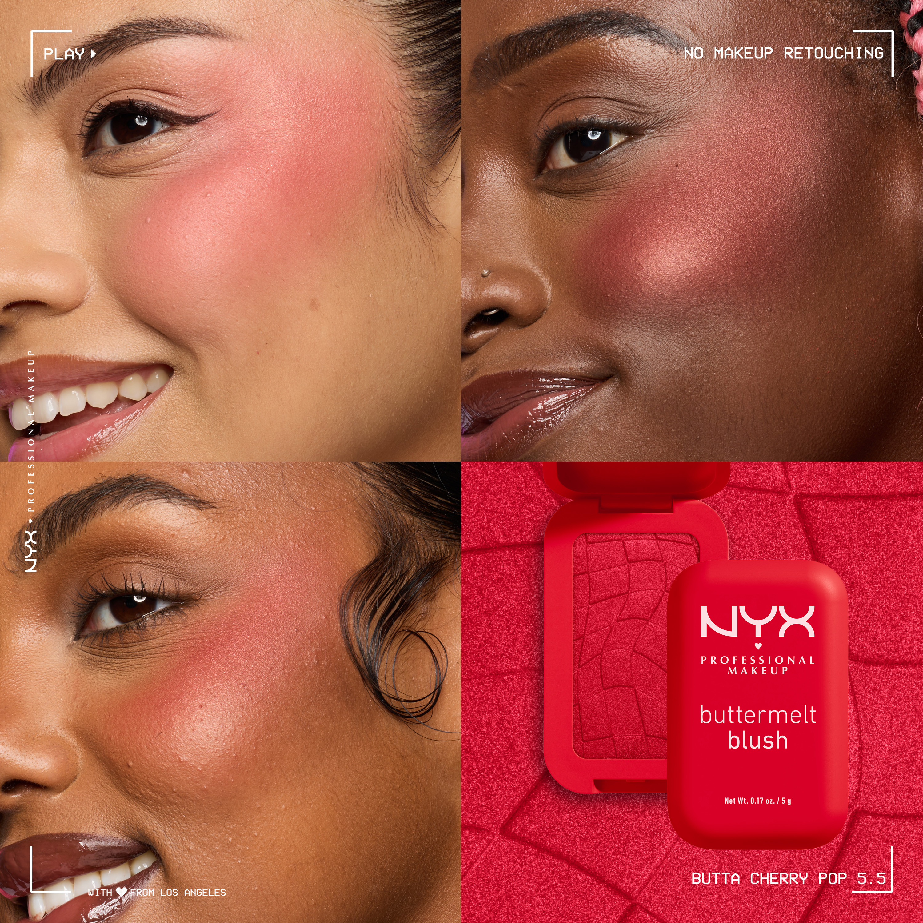 NYX Professional Makeup Buttermelt Blush pudrová tvářenka 05.50 Butta Cherry Pop 5 g