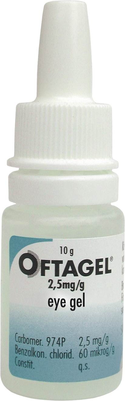 Oftagel gel oční/25 mg 10 g