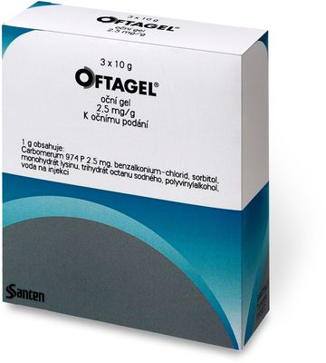 Oftagel oční gel 25 mg 3 x 10 ml