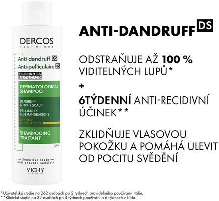 Vichy Dercos šampon proti lupům na suché vlasy 200 ml
