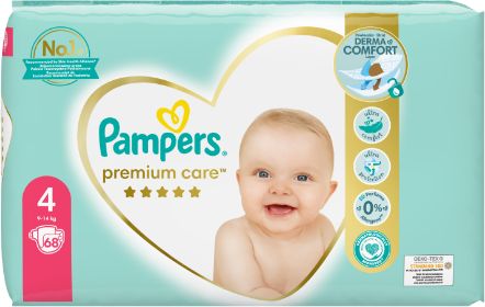 Pampers Premium Care plenky vel. 4, 9-14 kg, 68 ks
