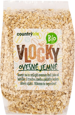 Country Life Vločky ovesné jemné BIO 500 g