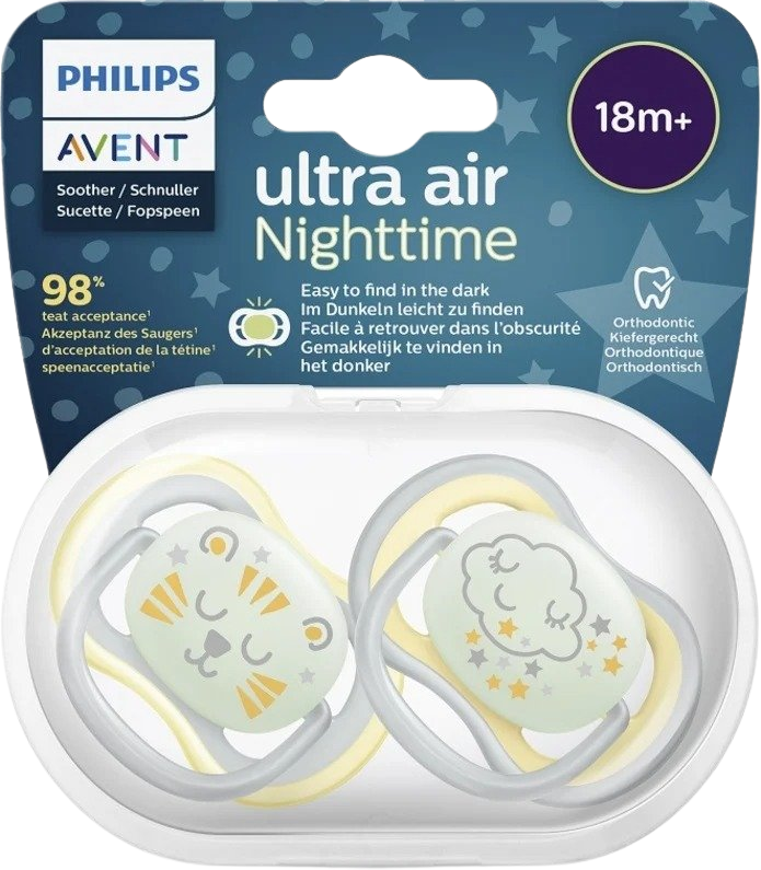 Philips Avent Dudlík Ultra air nočný 18m+ 2 ks