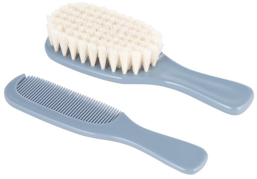 Canpol babies Hřeben a kartáč přírodní měkký GOLD modrý