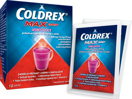 Coldrex MAXGrip Lesní ovoce 10 sáčků 10 ks