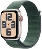 Apple Watch SE (2024) Cellular 44mm Hvězdně bílý hliník s jezerně zeleným provlékacím řemínkem