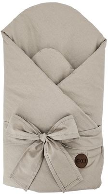 Eko Zavinovačka bavlněná s kokosovou vyjímatelnou vložkou a mašlí Dark Beige 75 cm