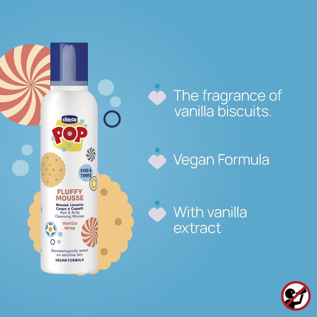 Chicco Pěna na vlasy a tělo Pop Vanilla wrap 200 ml