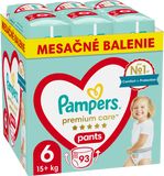 Pampers Premium Care Pants Plenkové kalhotky vel. 6, 15+ kg, 93 ks