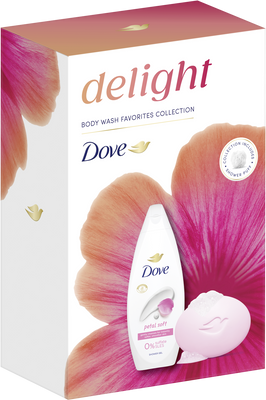 Dove Petal Soft kazeta se sprchovou houbou