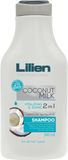 Lilien Šampon všechny typy vlasů 2v1 Coconut Milk 350 ml