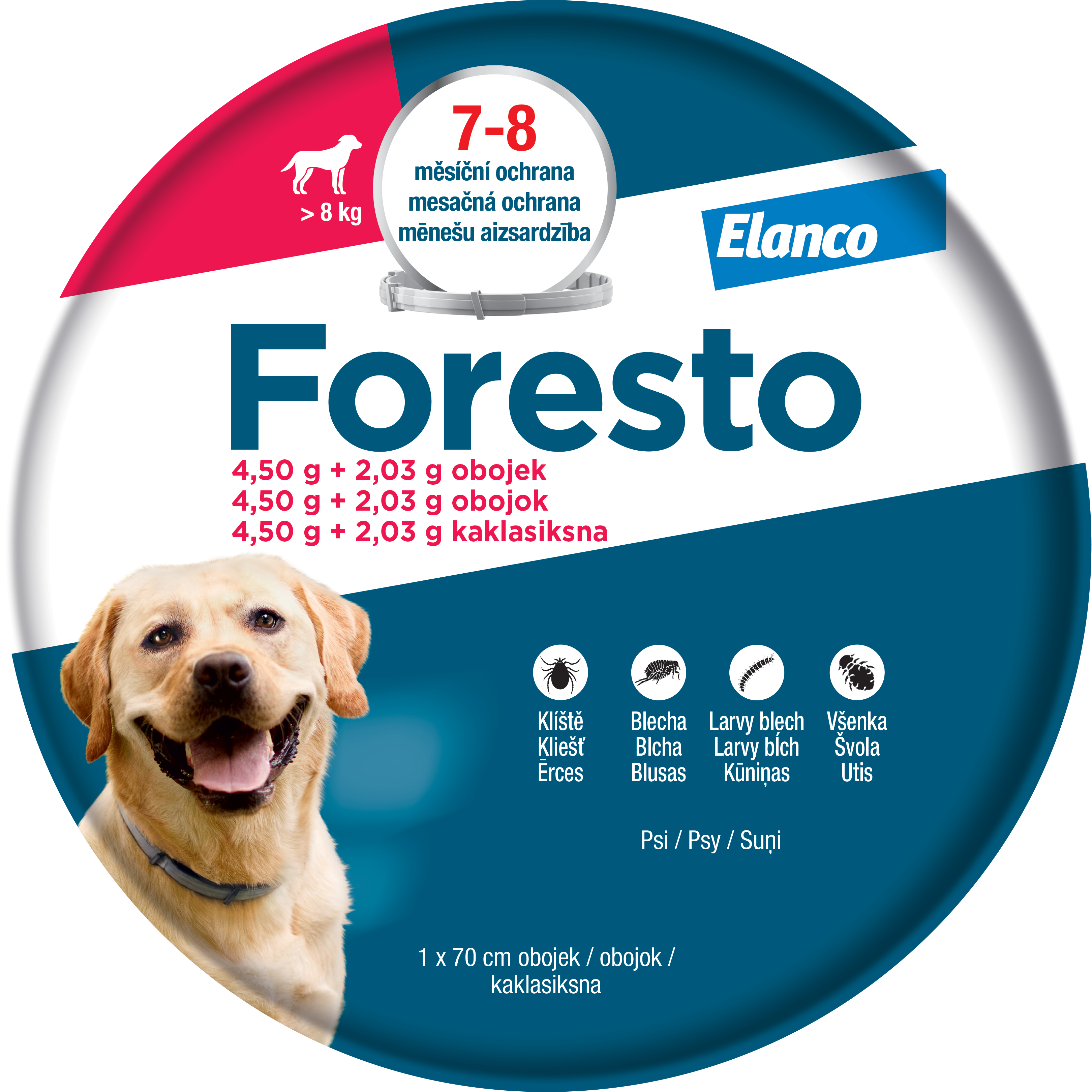 Foresto Obojek pro psy nad 8 kg 70 cm