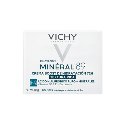 Vichy Minéral 89 72-hodinový krém pro zvýšení hydratace s bohatou texturou 50 ml