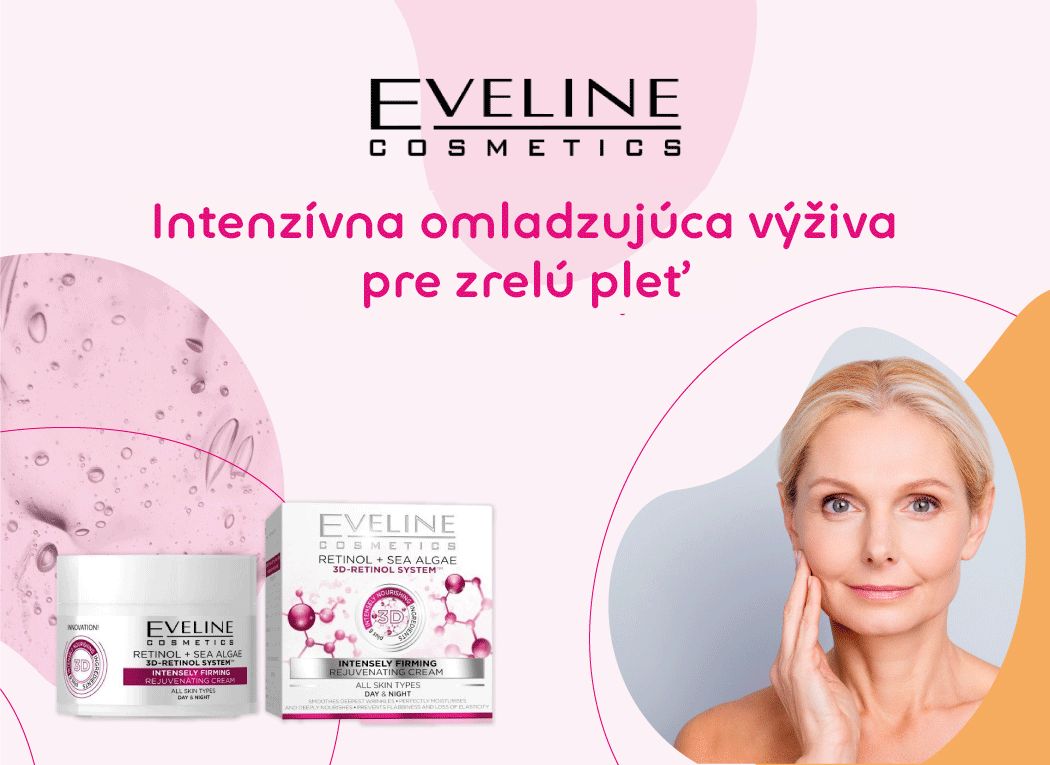 Eveline, 3D retinol, mořské řasy,výživný krém, vrásky