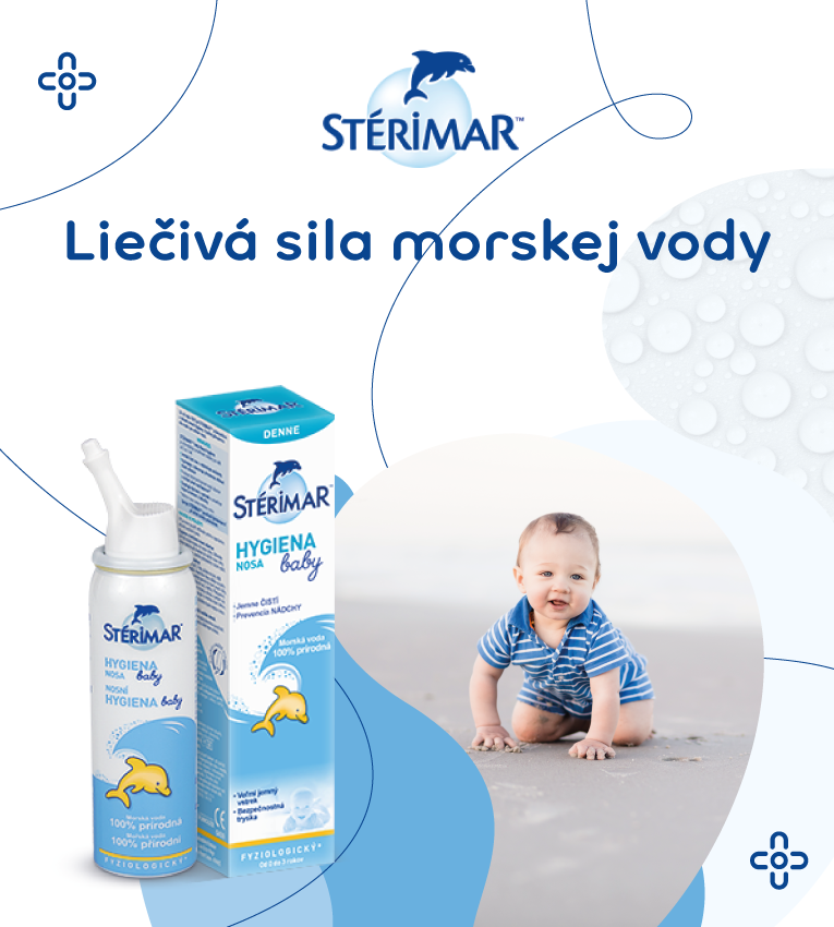 STERIMAR baby nosová hygiena, zvlhčuje nosovú sliznicu, obranyschopnosť, morska voda