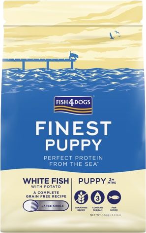 Fish4Dogs Granule velké pro štěňátka Finest bílá ryba s bramborami, 2m+ 1.5 kg
