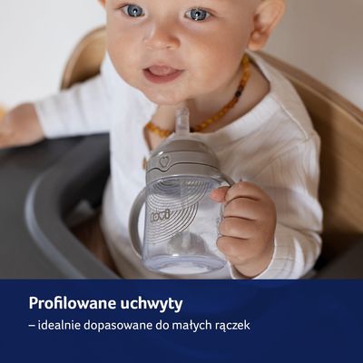 LOVI První hrneček se slámkou a závažím Harmony 150ml