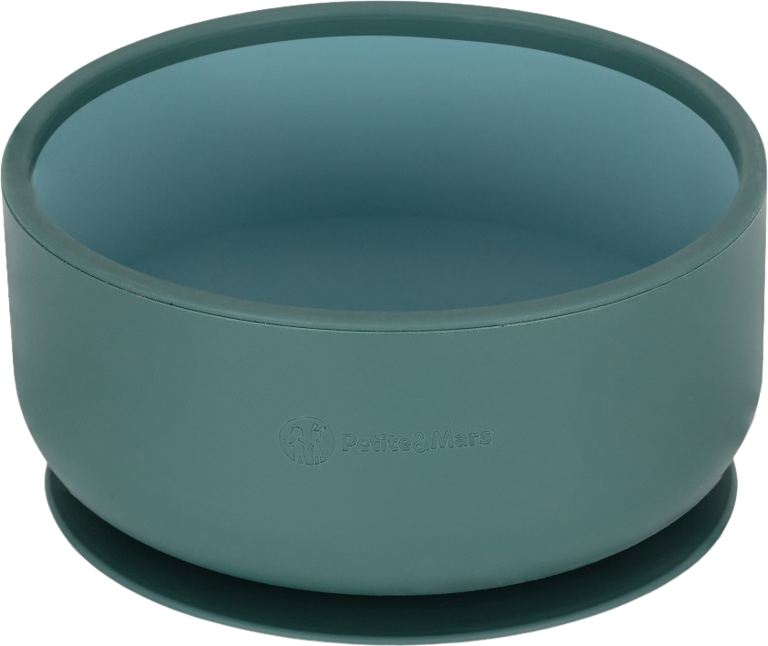 Petite&Mars Miska dvoubarevná silikonová Take&Match Misty Green 6m+