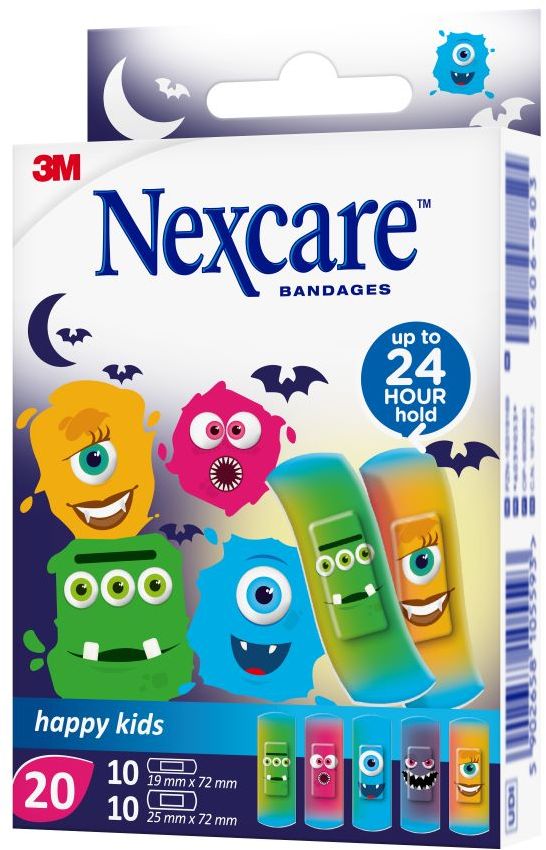 3M Nexcare Happy Kids náplast příšerky 20 ks