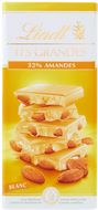 Lindt Lindt Les Grandes Bílá čokoláda s celými kousky mandlí  150 g