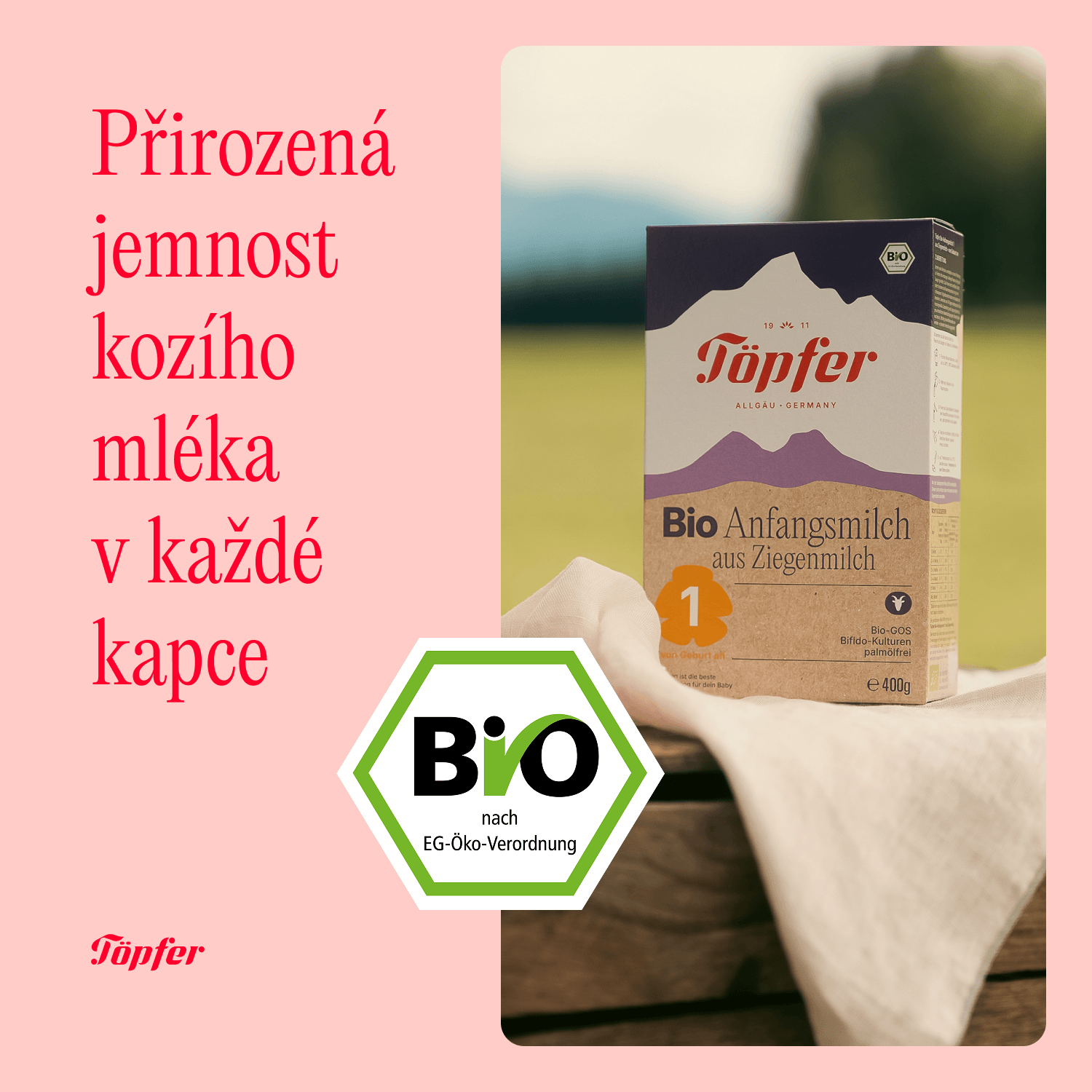 Töpfer BIO 1 z kozího mléka – počáteční kojenecká výživa 400 g