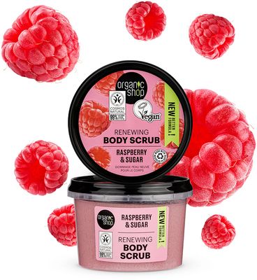 Organic Shop Obnovující tělový peeling Malina a cukr 250 ml