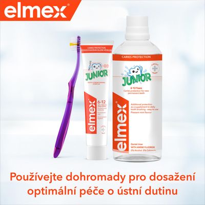 Elmex Junior zubní pasta pro děti ve věku 6-12 let triopack 3 x 75 ml