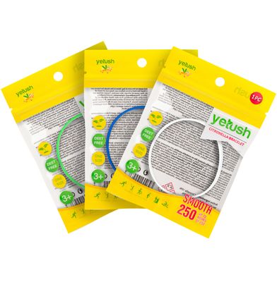 Yetush Smooth Citronella Náramek s citronelou - Zelený