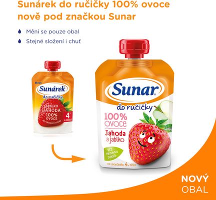 Sunar Do ručičky ovocná kapsička jahoda 4m+ 100 g