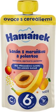 Hamánek kapsička Jablko s banánem, meruňkou a polentou 100 g