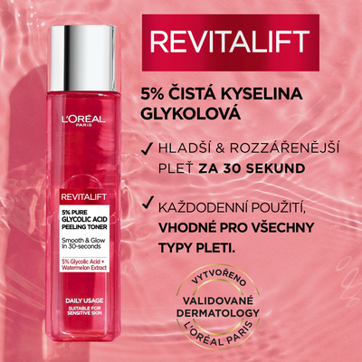 L'Oréal Paris Revitalift Glycolic peeling toner 180 ml