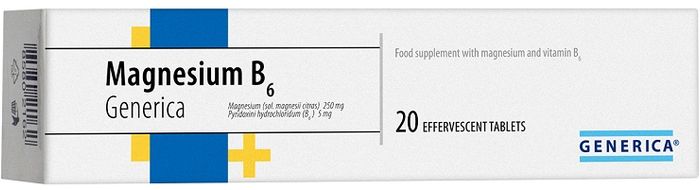 Generica Magnesium B6 20 šumivých tablet