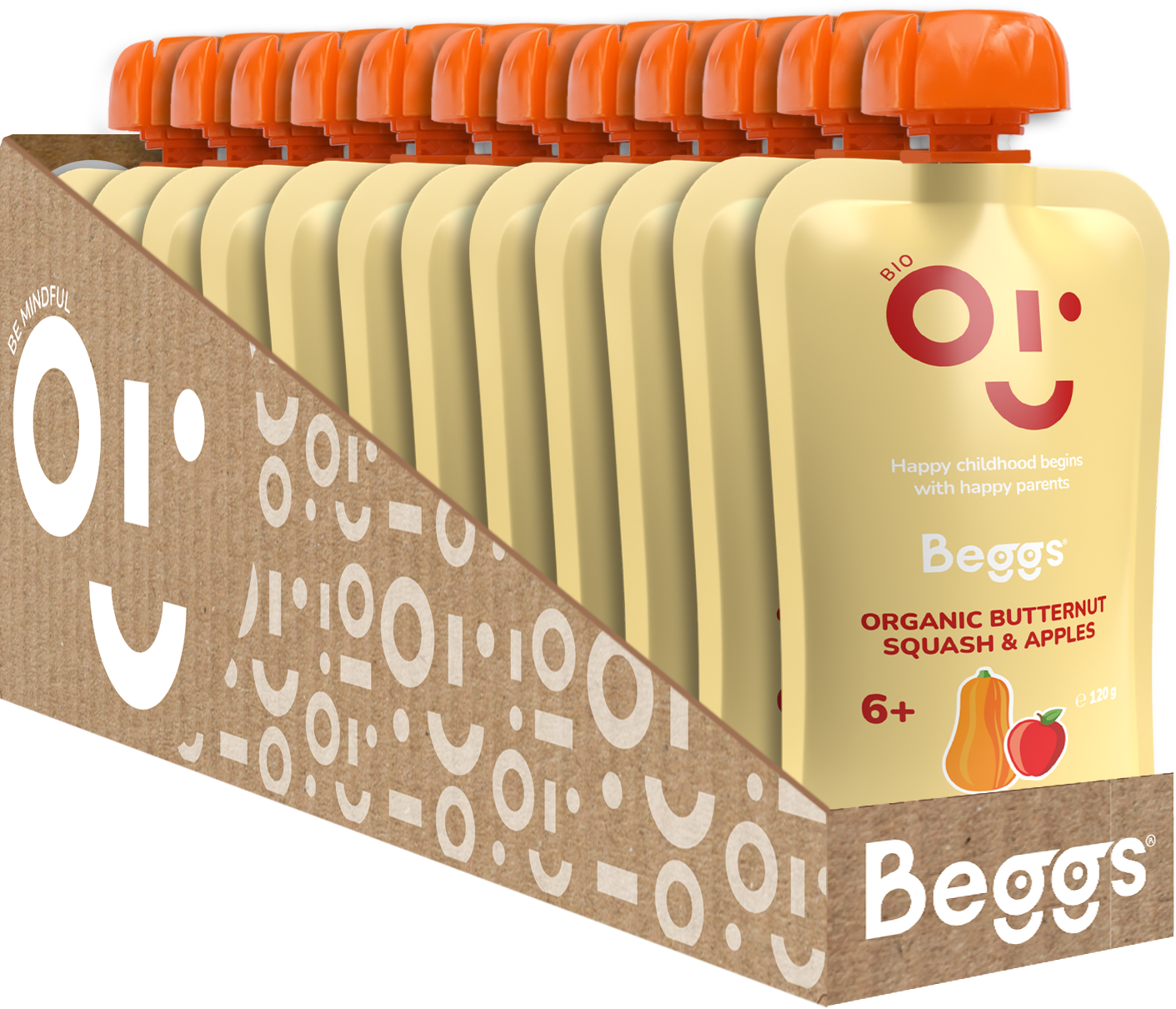 Beggs Bio Máslová dýně a jablka 12 x 120 g