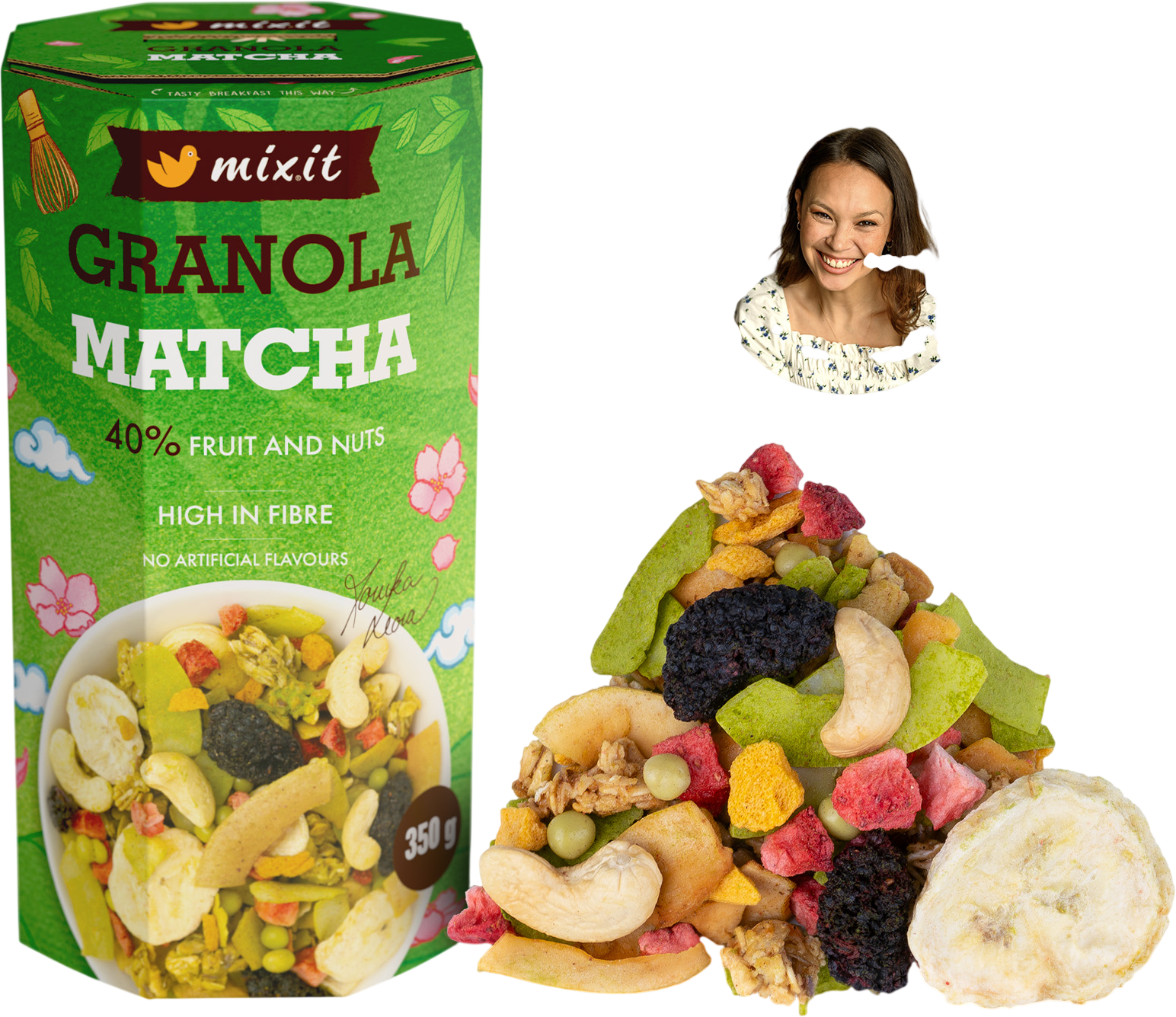 Mixit Granola z pece Moniky Leové – Matcha 350 g