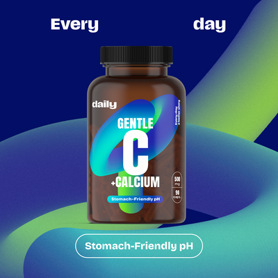 Daily Šetrný vitamín C + vápník 180 kapslí