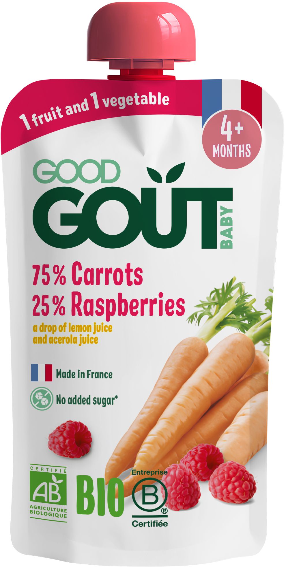 Good Goût BIO Mrkev s malinami 120 g