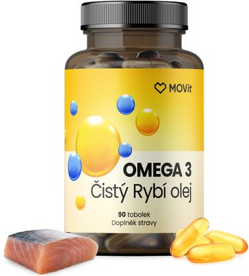 MOVit Energy Omega 3 Čistý Rybí Olej 90 x 1000 mg