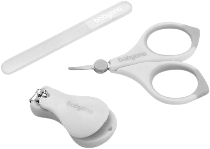 BabyOno Set dětská manikúra šedá 3 ks