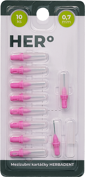 Herbadent HERo doplňkové balení mezizubních kartáčků 0,7 mm, 10 ks