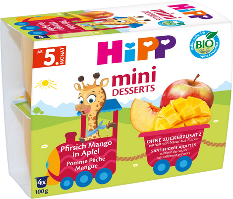 HiPP BIO Jablka s broskvemi 4 x 100 g